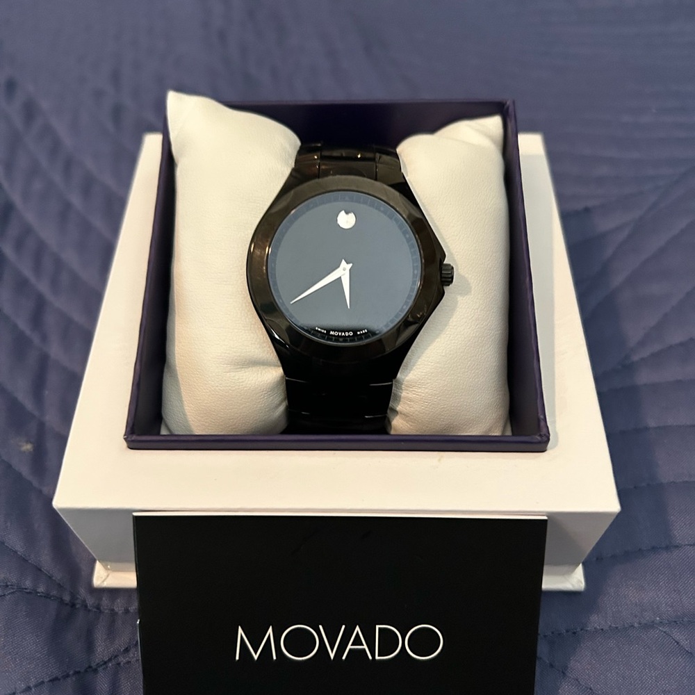 Movado Bold black like new watch!
